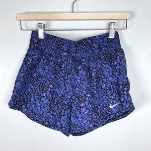 Nike Training Shorts Womens XS Purple Pink Black Leopard Print Dri-Fit‎